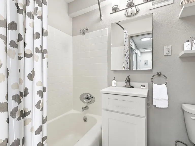 Bright bathroom with a tub