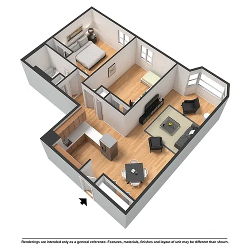 Floor plan 2 Bedroom Highrise