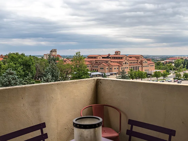 Across from CU campus