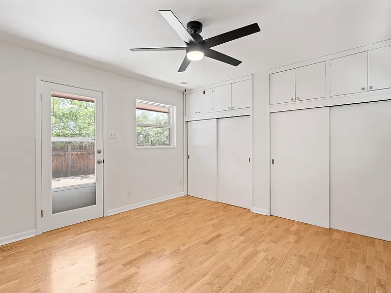 Primary bedroom, lots of closet/storage space