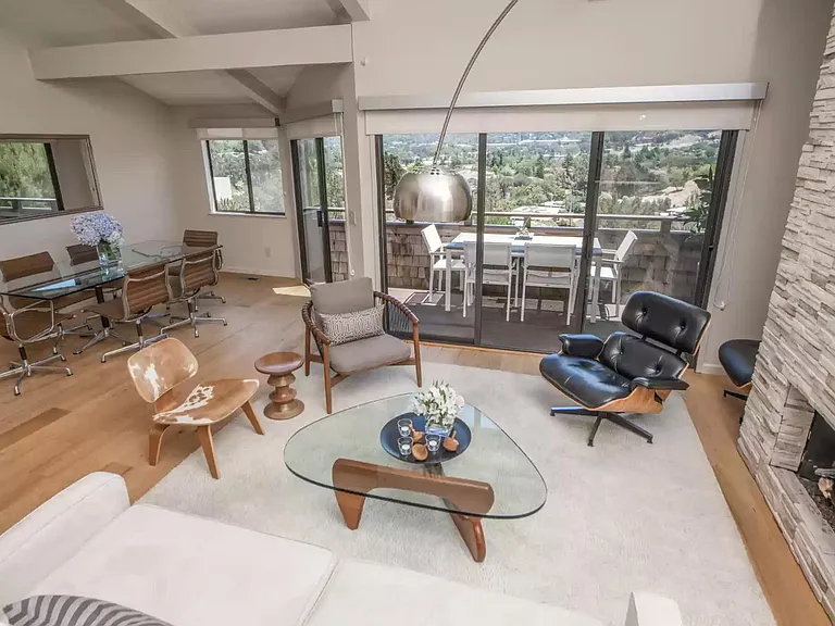 Looking down at great room from kitchen