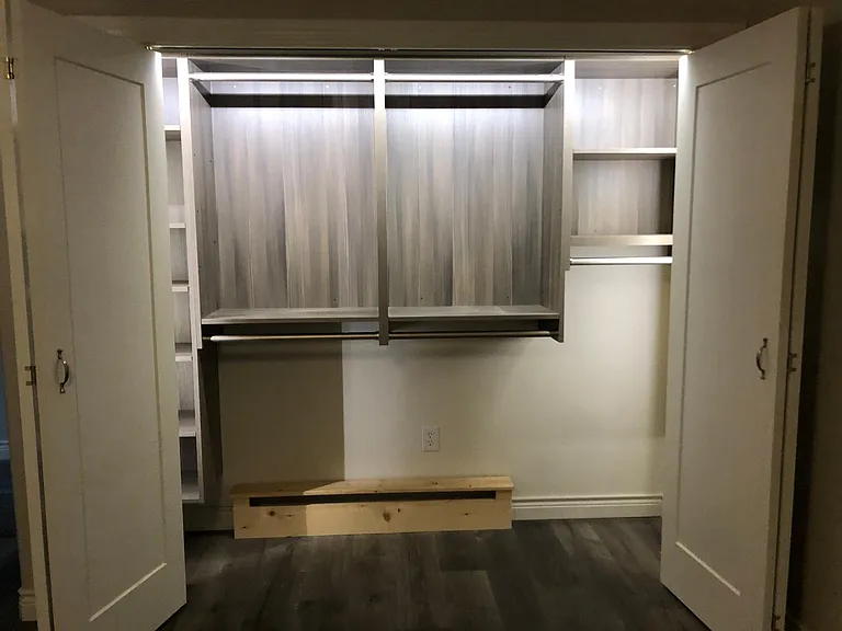 Additional shelving on left.
