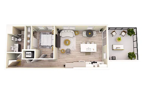 Floor plan The Laurel - One Bedroom