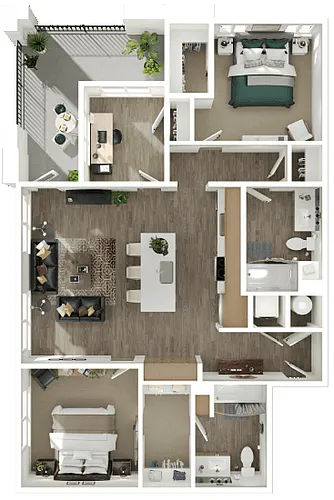 Floor plan B3 + Den