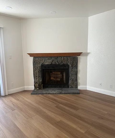 Living room with fireplace