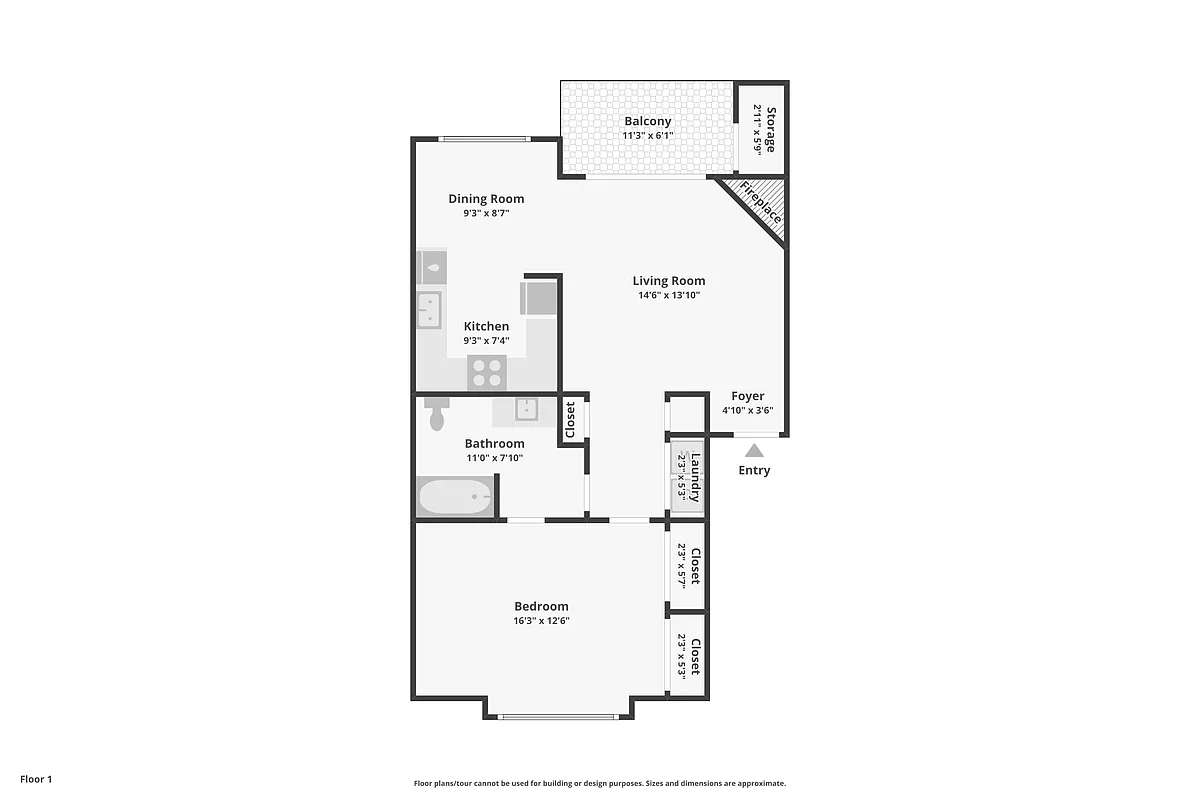 Floor plan 1 Bedroom