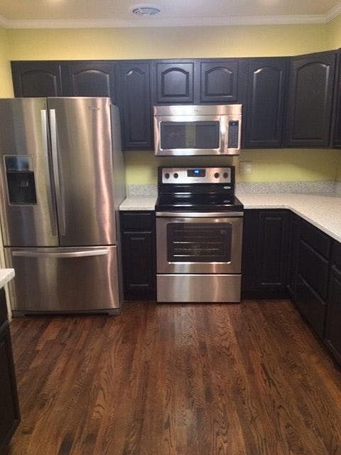 Beautiful new appliances, including very large refrigerator
