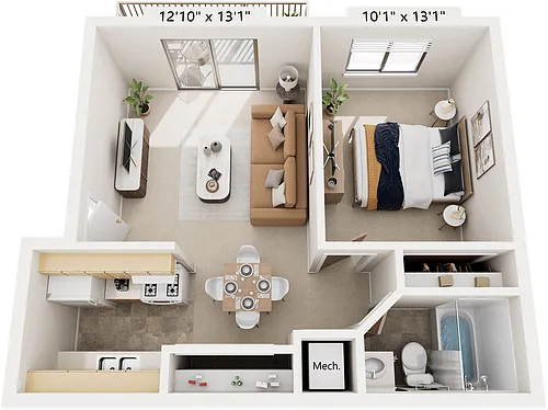 Floor plan Standard One Bedroom