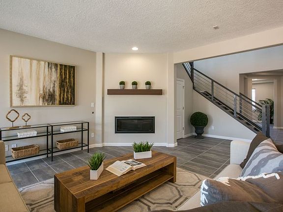 The gathering room of the Trento complete with an optional fireplace.