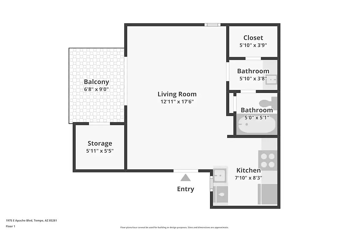 Floor plan Studio - private balcony
