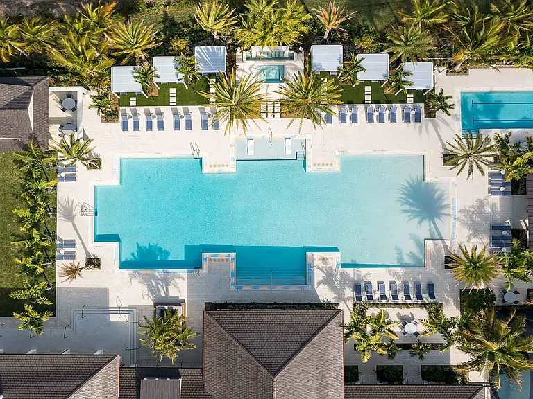 Clubhouse pool aerial view