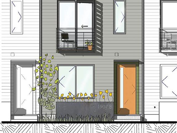 Exterior Rendering - The Classic Townhome