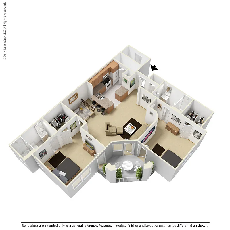 Floor plan 2 Bedroom - B4