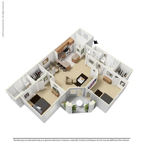 Floor plan 2 Bedroom - B4