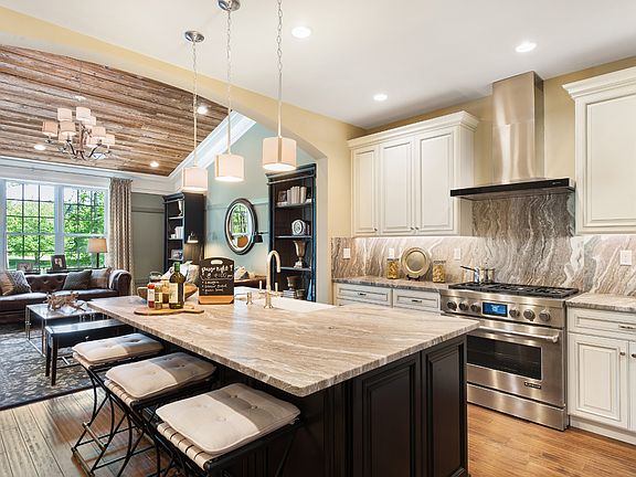 Kitchen opens to family room