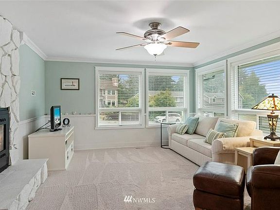 Living room with a fireplace