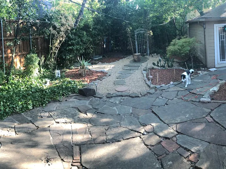 Spacious and tranquil backyard that is hard to find this close to downtown Dallas