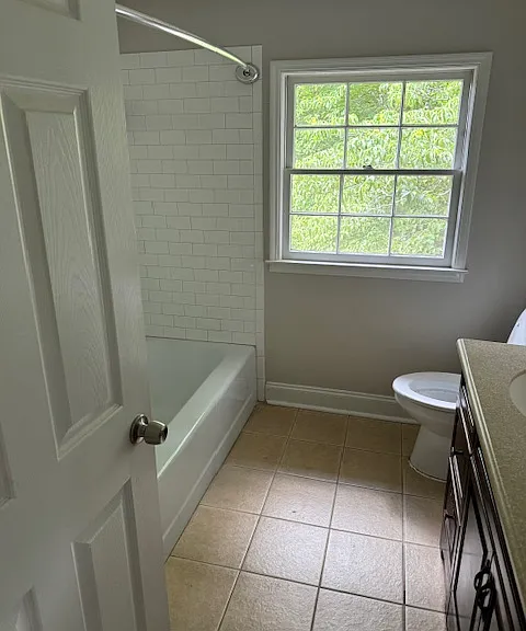 Upstairs full bath with double vanity