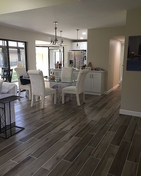 New wood look tile floors