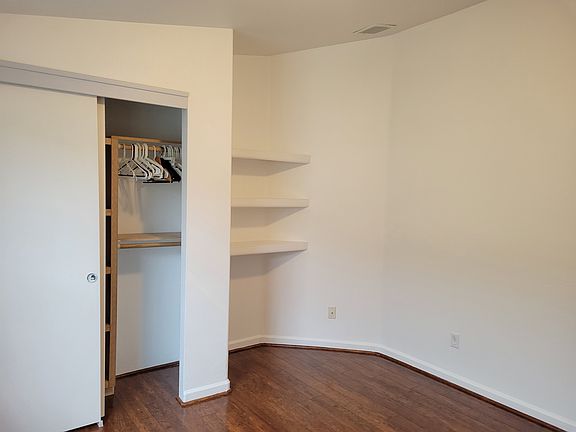 Closet is 5.5 feet wide, 2 feet deep. Built in shelves.