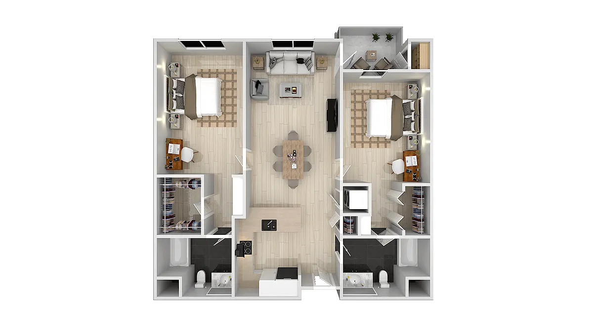 Floor plan 2 Bedroom 2 Bath