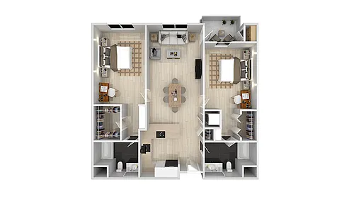 Floor plan 2 Bedroom 2 Bath