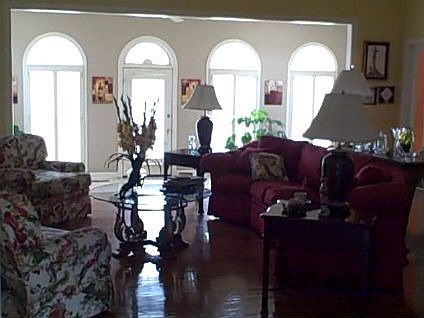 Living room overlooking Solarium