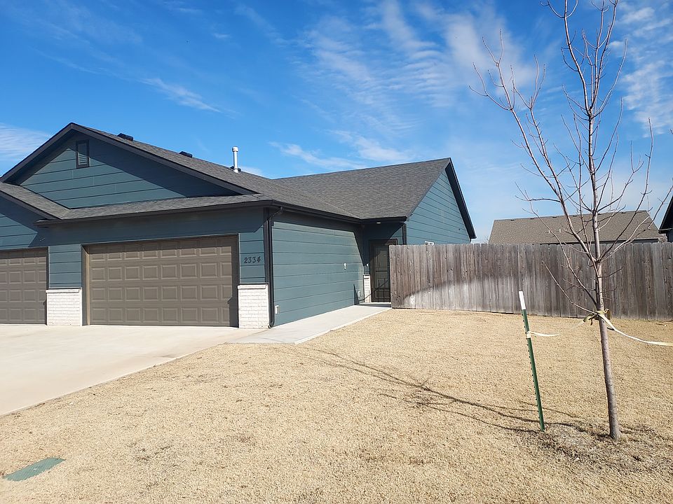 Front view of 2334 E. Cheyenne Ct. showing southwest side view and front door entrance. The front door also has a storm door.