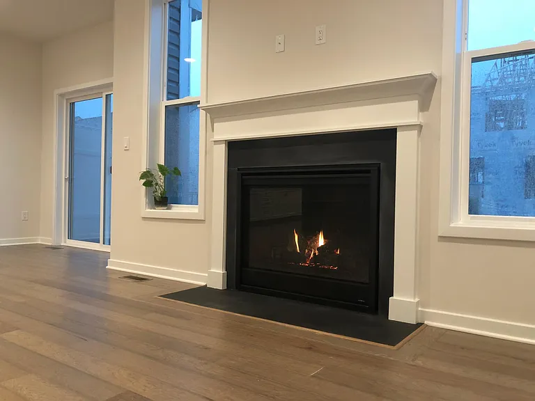 Living level: family area fire place.