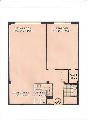 Floor plan 1 BR 1 BATH 06 avail july 1