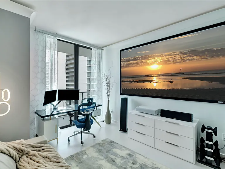 Office with full bathroom / Enjoy Unobstructed water views and access to the Balcony from every room.