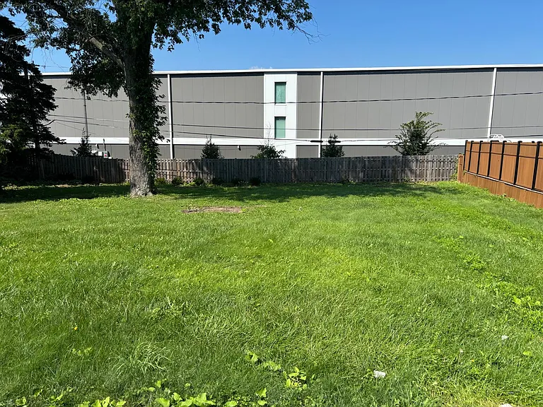 Fenced backyard