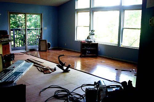 Great Room - when hardwood flooring was being installed