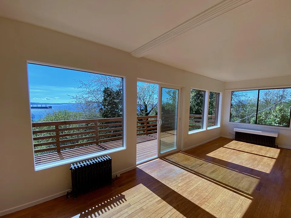 Living and dining area spanning the view