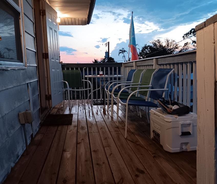 Beautiful deck at top of the stairs