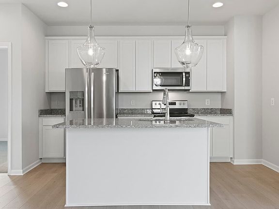 The kitchen of the Douglas on homesite 110 at Lakeside at Trappe by Brookfield Residential.