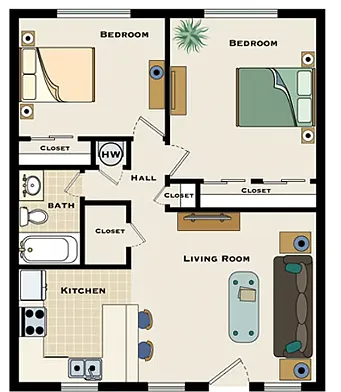 Floor plan Two Bedroom