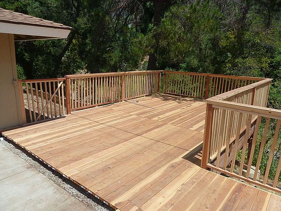 portion of 1100 square foot back deck