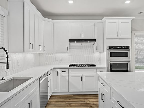 Stainless steel appliances are included