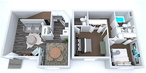 Floor plan The Palms | 2 Bed | 1.5 Bath