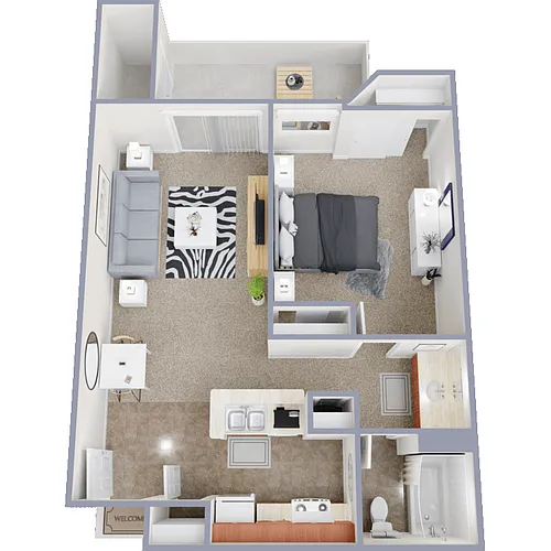 Floor plan 1 Bed 1 Bath