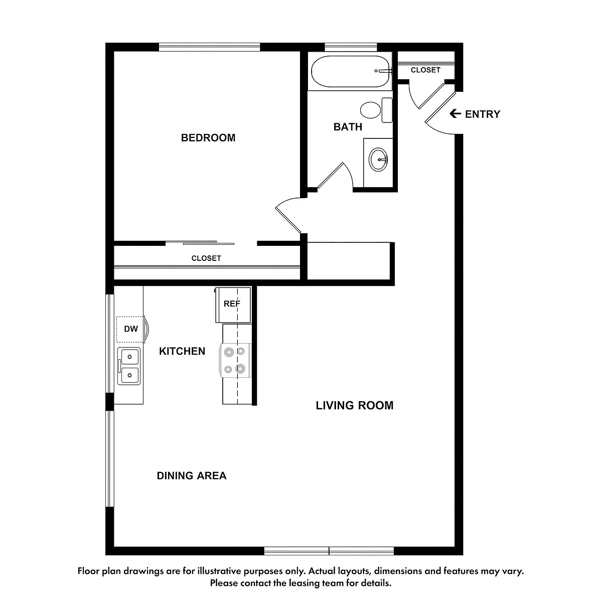 Floor plan 1x1 D - Cedars
