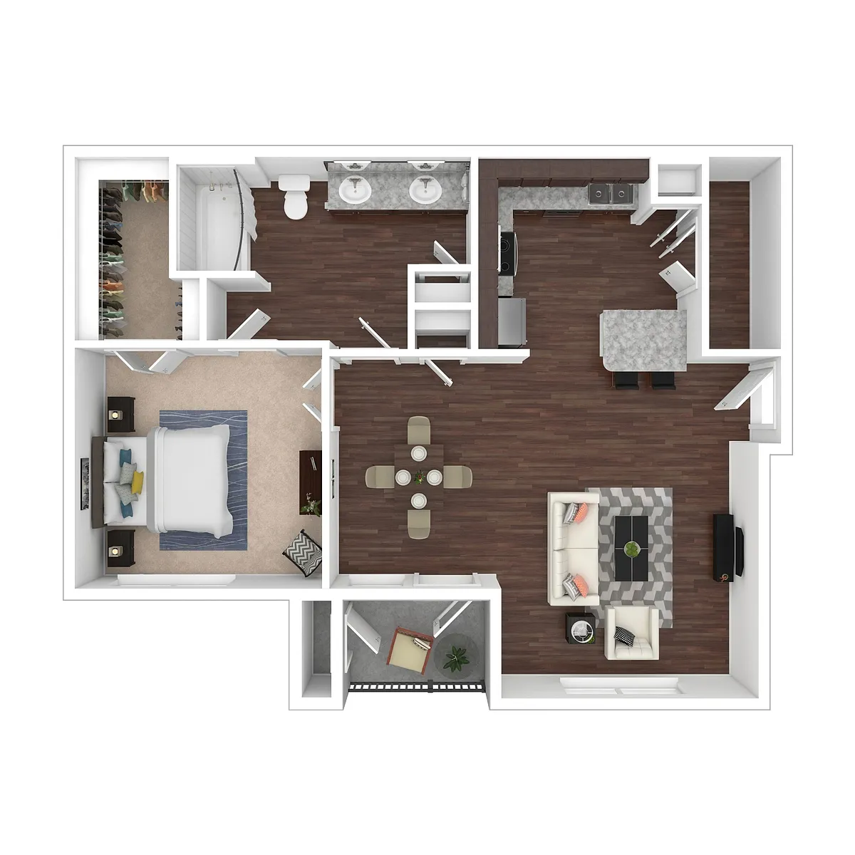 Floor plan One Bed One Bath A4