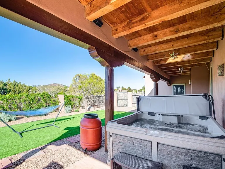 Back portal with hot tub
