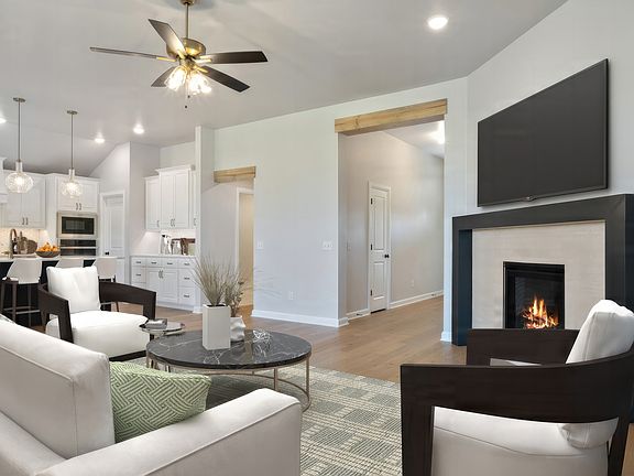 Langley Main Living Area with Fireplace