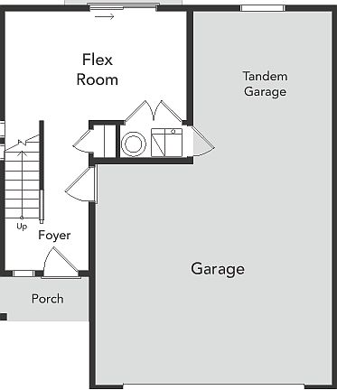 A View of the 1st floor, Patio and Tandem Garage