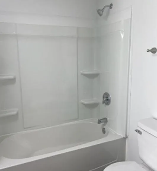 New bathroom tub and shower combo