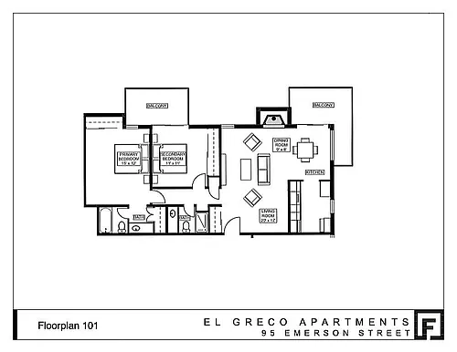 Floor plan 2 Bed x 2 Bath