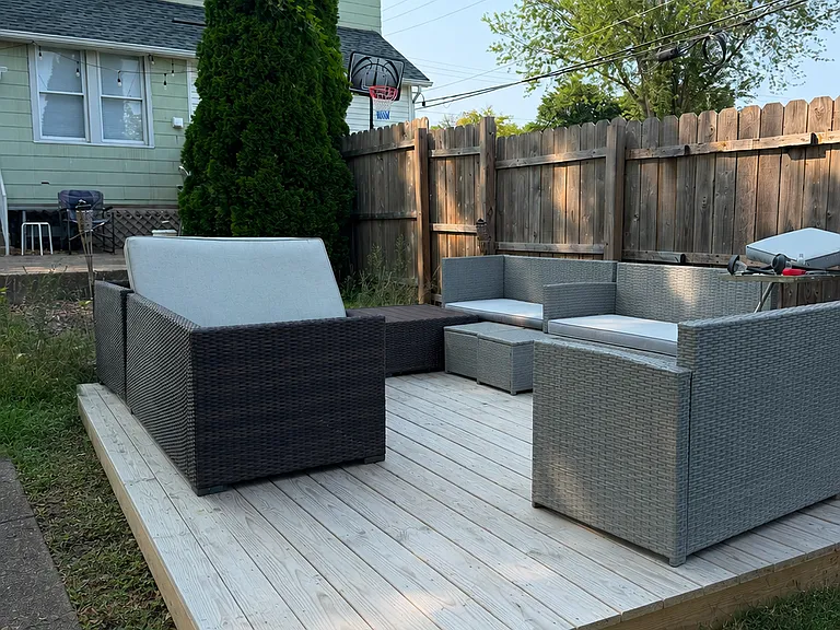 backyard deck area