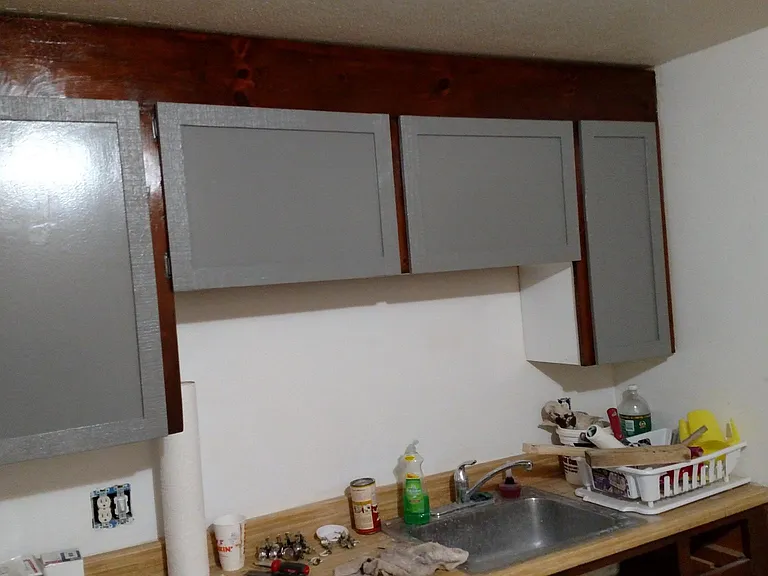 Lots of cabinet space in kitchen.